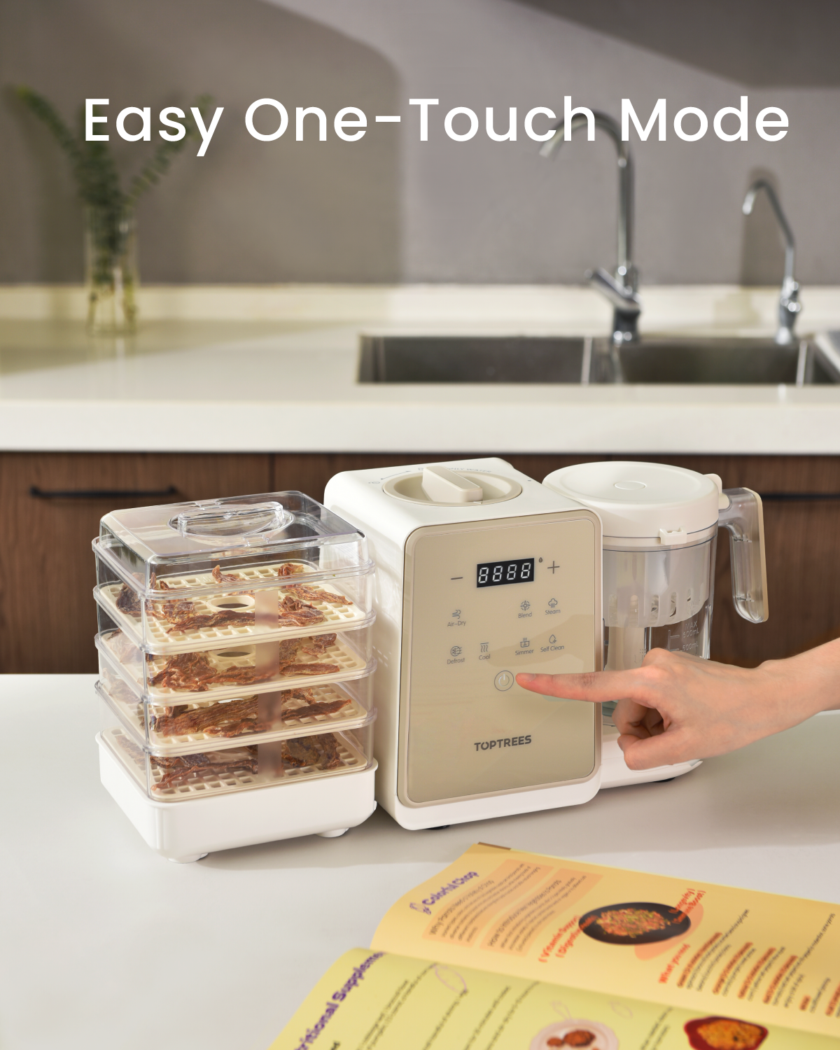 Pet Treats Maker Gift Set – 10 Types of Homemade Fresh Treats & Foods for 5 Pet Types, 5.5-Qt Quick 7-in-1 Cooking Machine with Easy One-Touch Panel,100+ DIY Recipes,Wet Cat Food,Dog Jerky,T1
